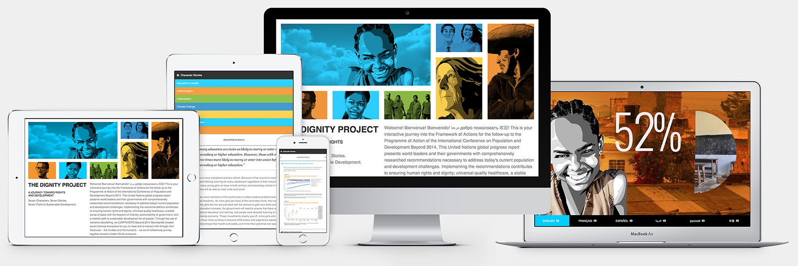 Responsive website design for I.C.P.D. U.N.F.P.A The Dignity Project