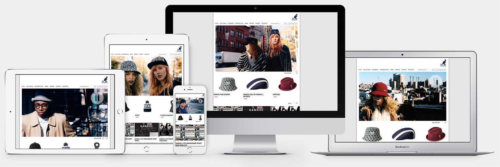 Kangol responsive web design