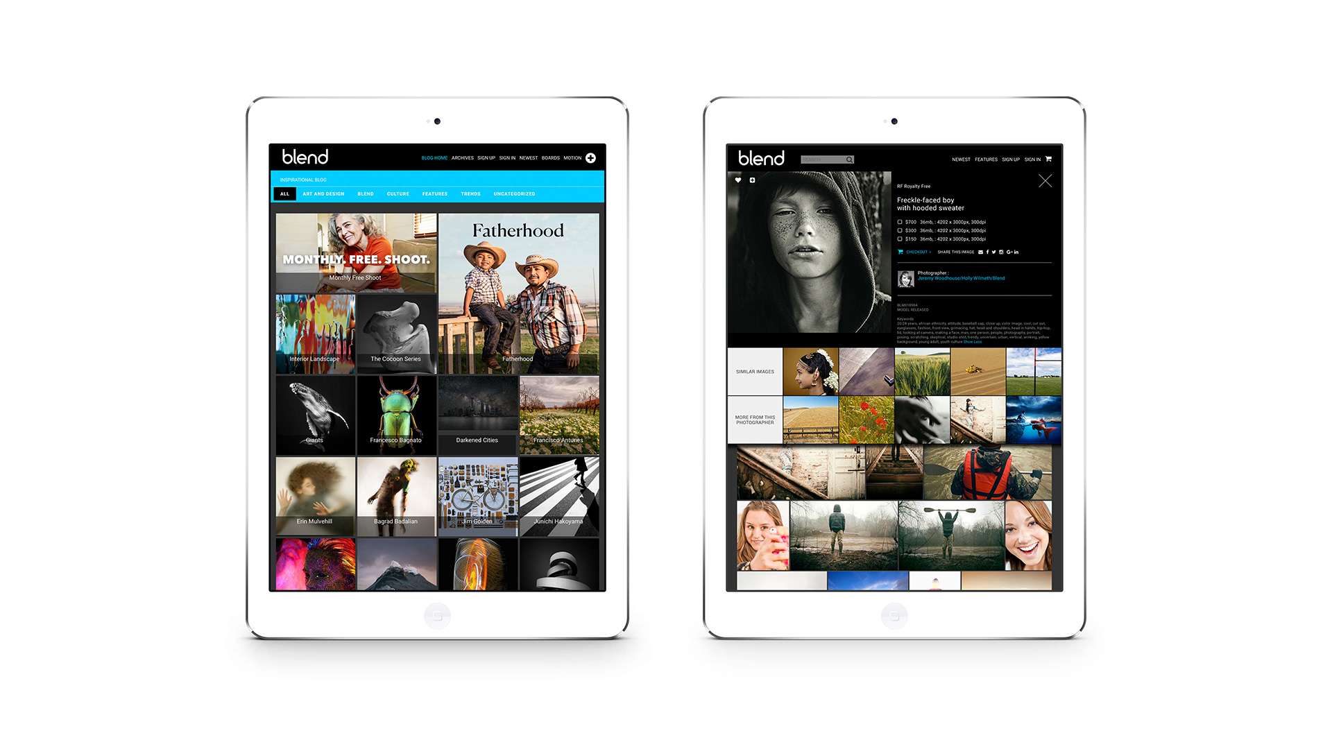 Blend Images Website Design iPad