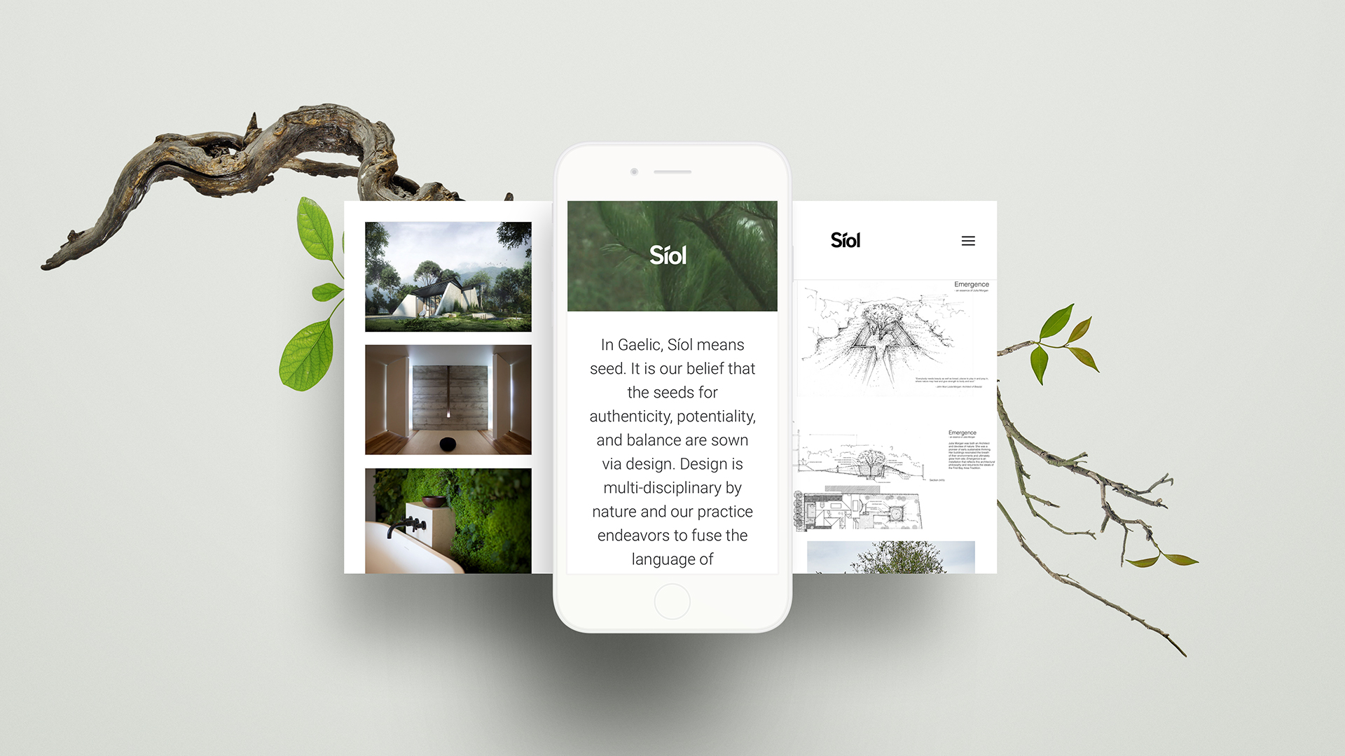 Siol Architects Website on iPhone