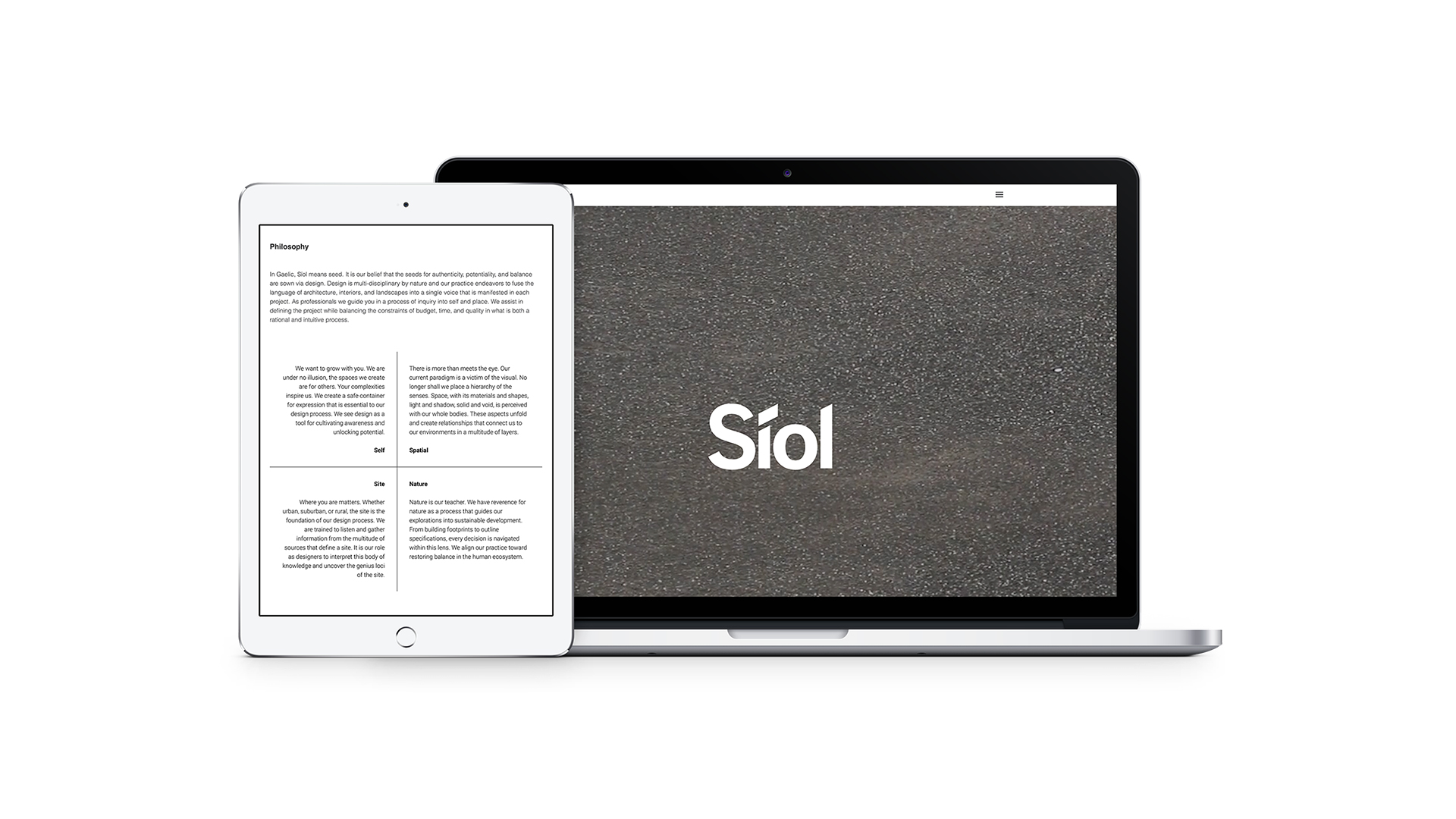 Siol Architects Website on Laptop and iPad